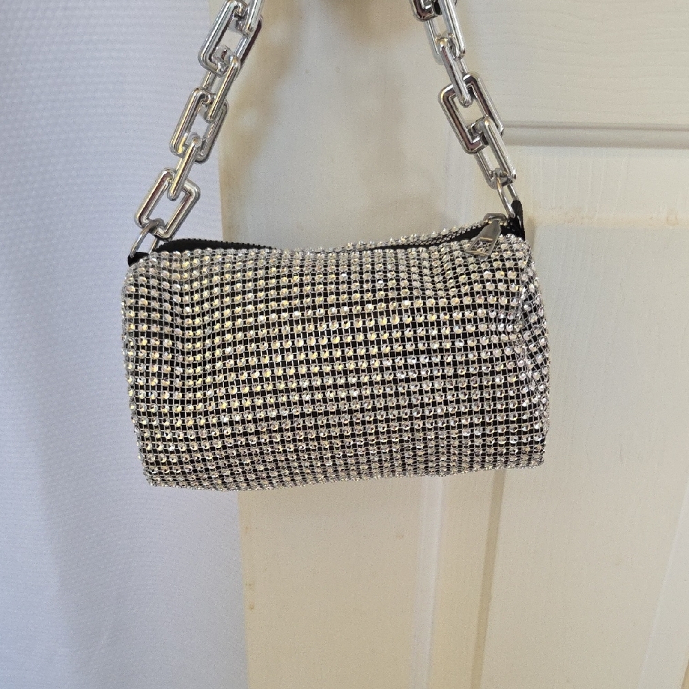 Stylish Silver Small Evening Bag